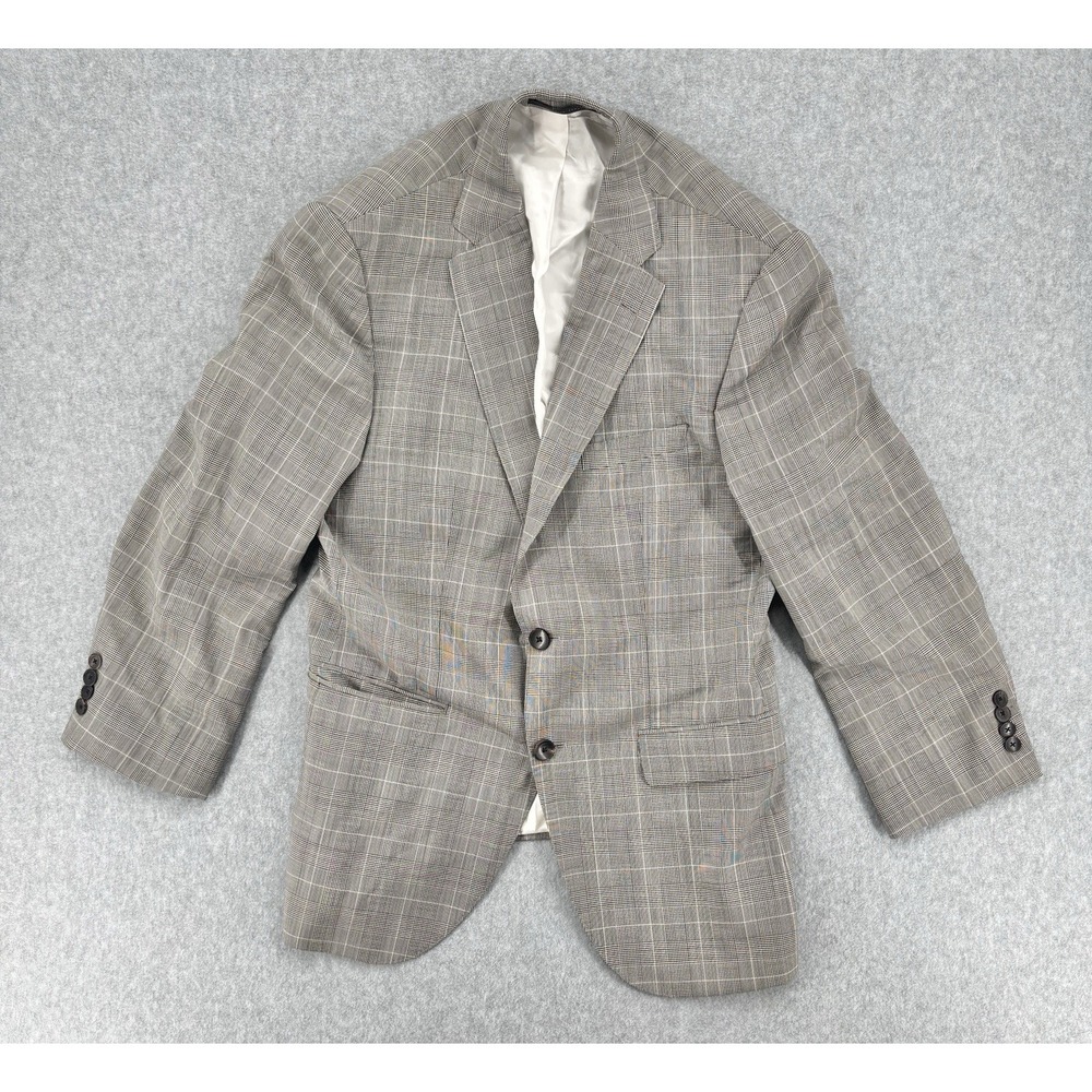 BOSS Hugo Boss Johnstons5 Lenon1 Virgin Wool Plaid Sport Coat 18" P2P
